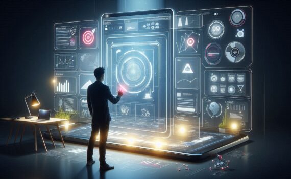 Digital product designer reviewing user interface and journey maps on a touchscreen, representing the strategy behind high-impact user experiences.