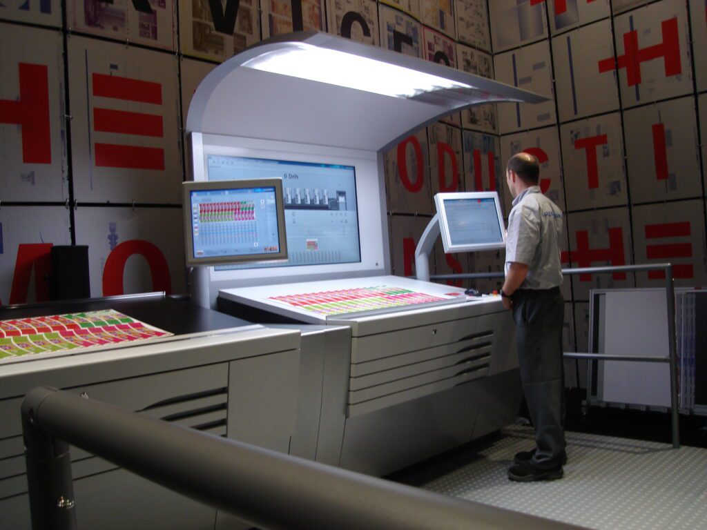 adjusting the color and registration of the image on multi color printing.