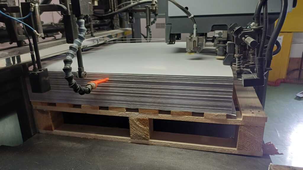 cardboard that is ready to be printed with offset printing machine.