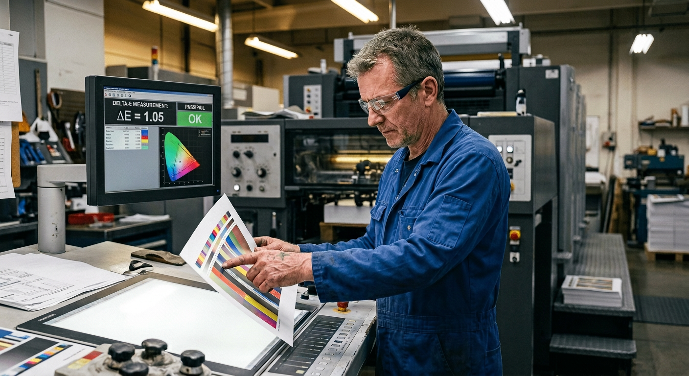 human-vs-ai-color-judgment-offset-printing Agentic AI Color Management in controling ink variations.